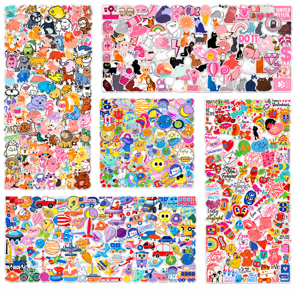 Halloween Fall Gift 500pcs Cute Waterproof Stickers Pack, Random Stickers for Kids, Teens, Adults - Water Bottle, Laptop, Skateboard, Helmet