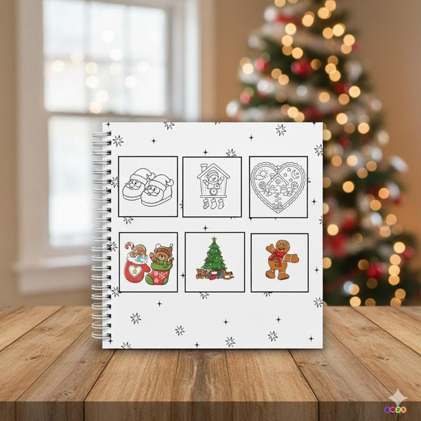 Halloween Fall Gift Cozy Christmas coloring Book Spiral Bound Hard Cover