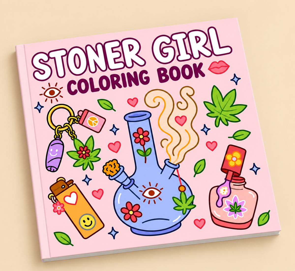 Halloween Fall Gift  Stoner Girl Coloring Book: Bold and Easy Designs Made for Weed-Loving and Free-Spirited Stoner Queens. Featuring Cute and Cool Art for Stress Relief and Creative Chill Time for Teens and Adults Main image