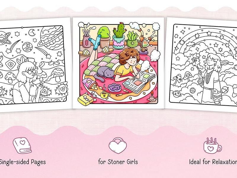 Halloween Fall Gift Stoner Moments: Stoner Girl Coloring Book Featuring Cute and Cozy Daily Activities, Whimsical Drawings for Relaxation and Stress Relief