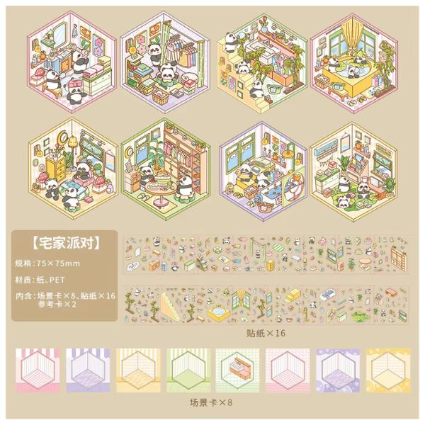 Halloween Fall Gift 26 Micro-scenery Stickers Per Pack Stay-at-home Party Series Leisure-themed Handwritten Material Scene Stickers