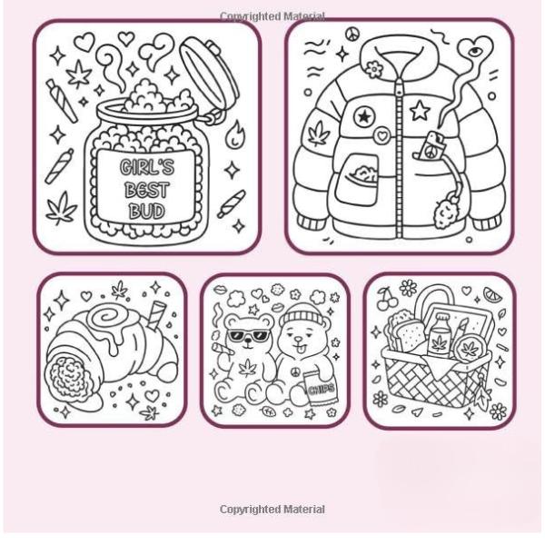 Halloween Fall Gift  Stoner Girl Coloring Book: Bold and Easy Designs Made for Weed-Loving and Free-Spirited Stoner Queens. Featuring Cute and Cool Art for Stress Relief and Creative Chill Time for Teens and Adults
