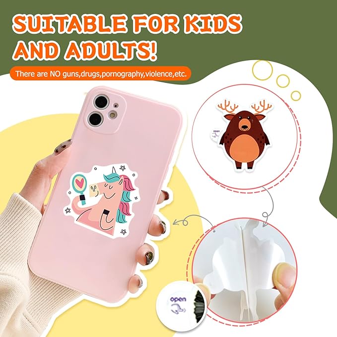 Halloween Fall Gift 500pcs Cute Waterproof Stickers Pack, Random Stickers for Kids, Teens, Adults - Water Bottle, Laptop, Skateboard, Helmet