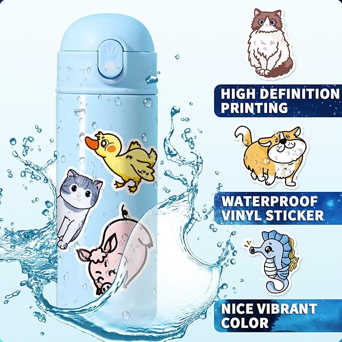 Halloween Fall Gift 500pcs Cute Waterproof Stickers Pack, Random Stickers for Kids, Teens, Adults - Water Bottle, Laptop, Skateboard, Helmet
