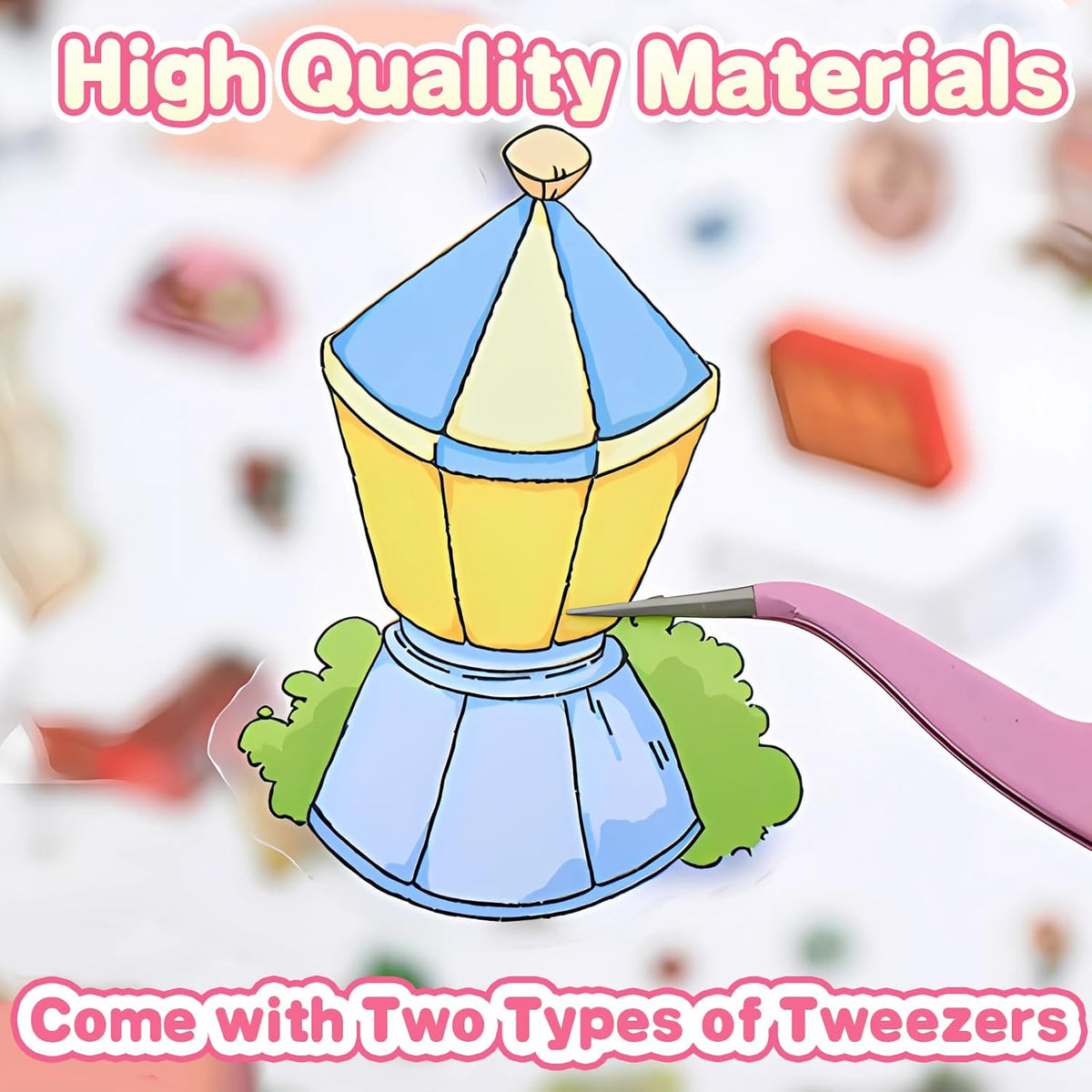 Halloween Fall Gift DIY 3D Sticker Scene Collection Book for Stress Relief - 6 Sets of Make Your Own Mini Shop Scenes Stickers for Girls Kids Adult Sticker Therapy Cute Animal Stickers for Birthday with Tweezers