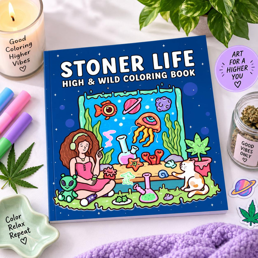Halloween Fall Gift Stoner Life: High and Wild Coloring Book for Adults