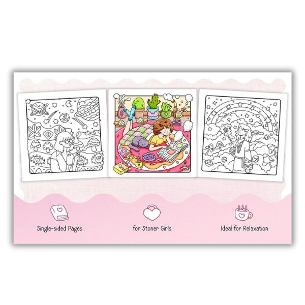 Halloween Fall Gift Stoner Moments: Stoner Girl Coloring Book Featuring Cute and Cozy Daily Activities, Whimsical Drawings for Relaxation and Stress Relief