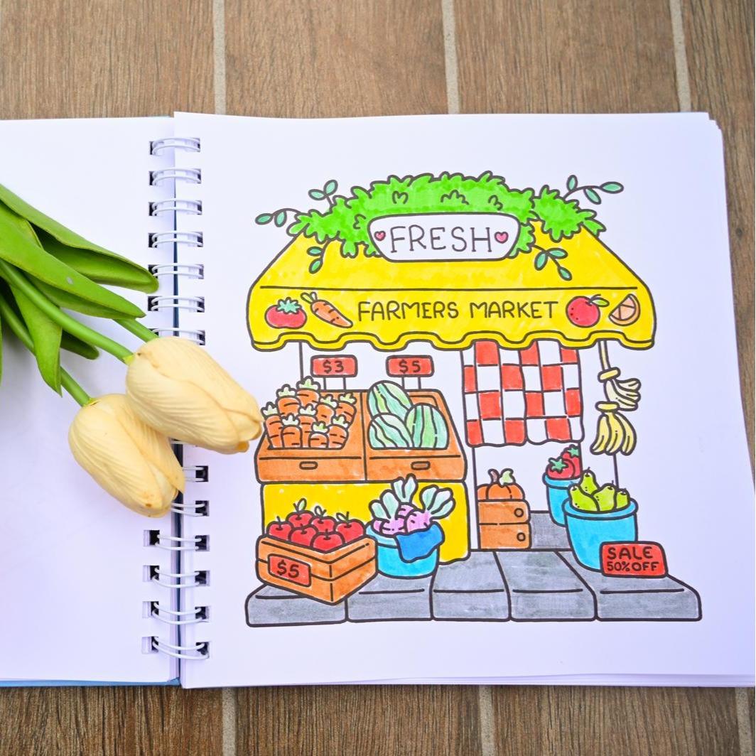 Halloween Fall Gift Little Corner Super Cute Spiral Binding  Coloring Book for Adults and Teens with Cozy Hygge Spaces for Relaxation. Secondary image