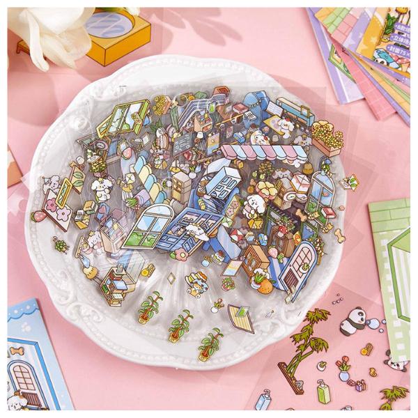 Halloween Fall Gift 26 Micro-scenery Stickers Per Pack Stay-at-home Party Series Leisure-themed Handwritten Material Scene Stickers